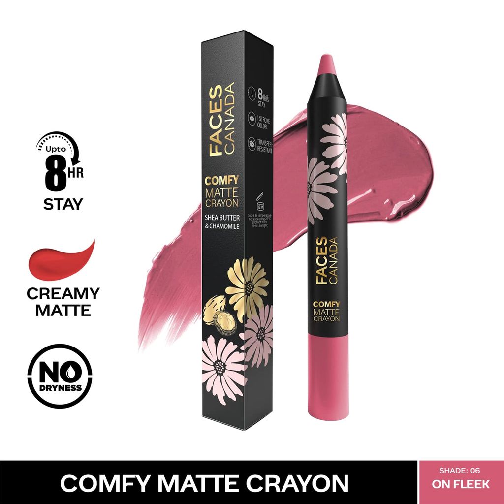FACESCANADA Comfy Matte Lip Crayon - On Fleek 06, 2.8g