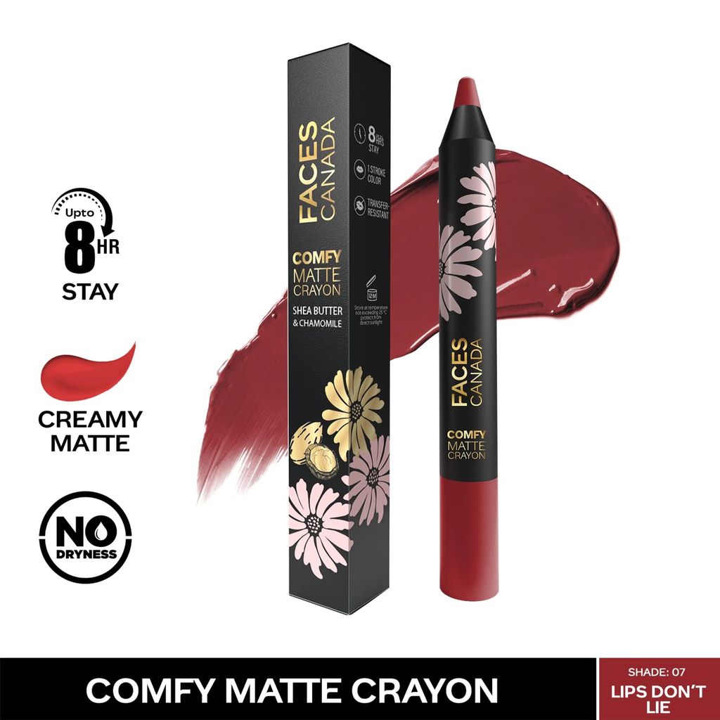 FACES CANADA Comfy Matte Lip Crayon - Lips Don’t Lie 07, 2.8g
