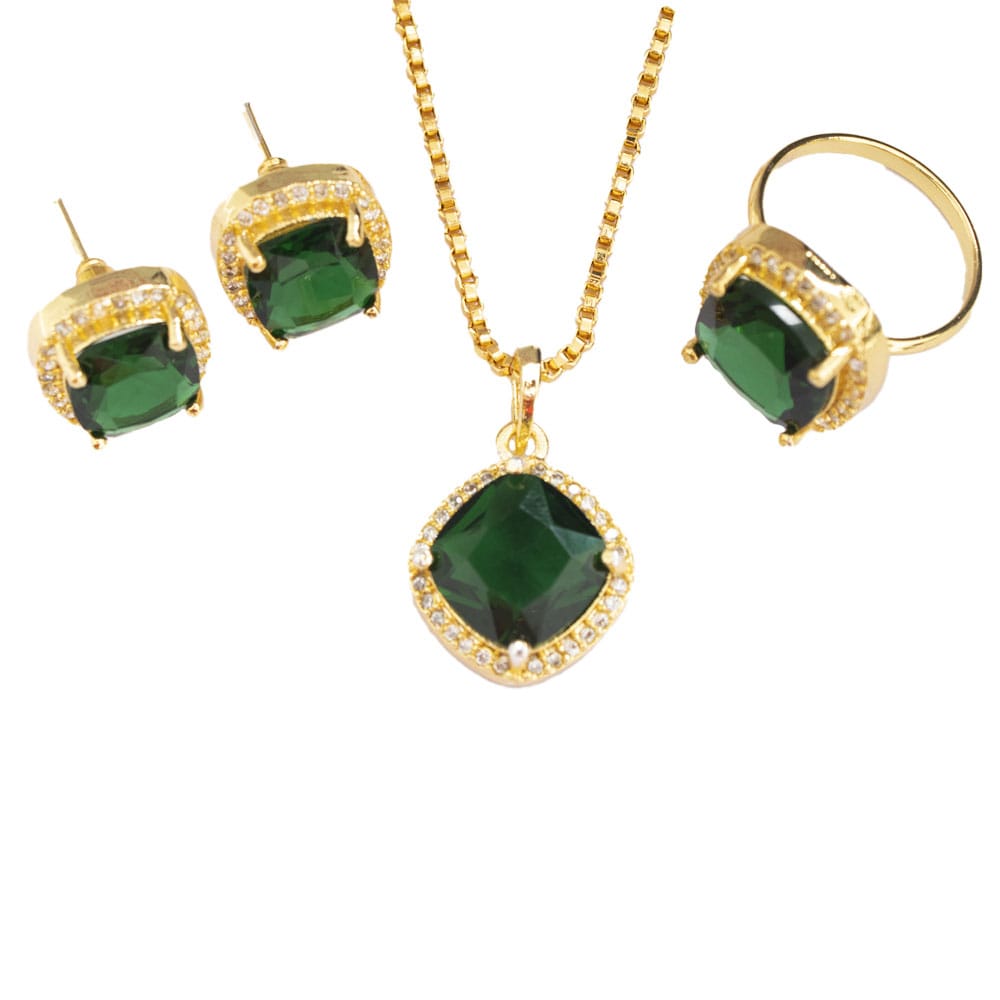 Green Square Jewellery Combo Set | Jewellery combo set |