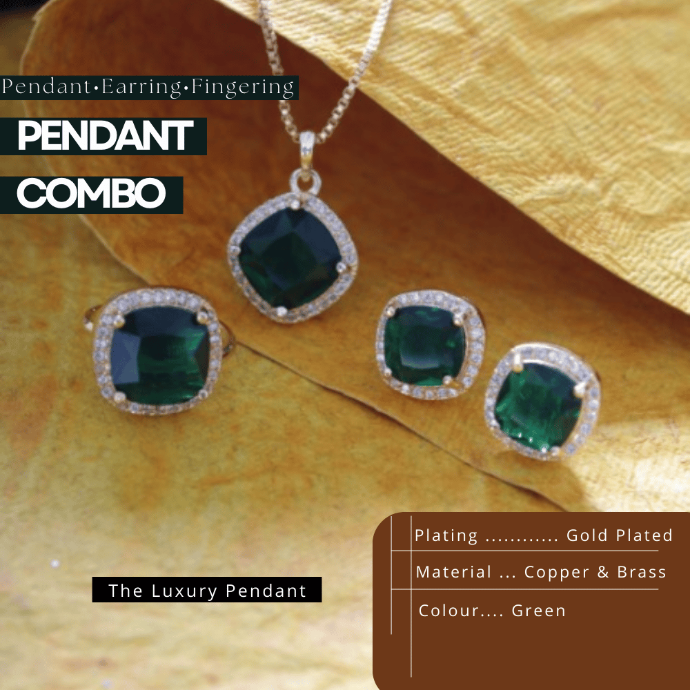 Green Square Jewellery Combo Set | Jewellery combo set |