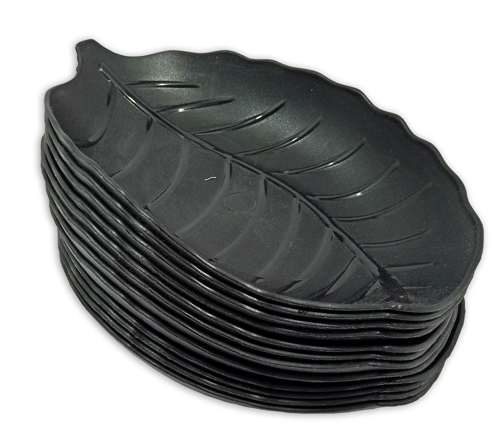 Inpro Stylish Plastic Plates in 12 Black Color for Serving Snacks / Kitchen crockery / pasta plate / Plastic Snacks plates-stylish plates-plastic kitchen crockery or parties Set of 12 Black Snacks Plastic Plates (Set Of 12 Plates).