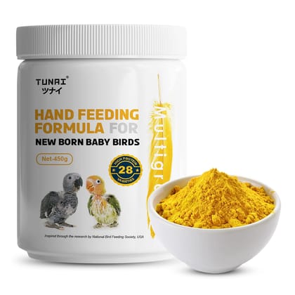 Tunai Multi Grain Hand Feeding Formula for All Baby Birds |450g| Essential for Your Petslife Like All Birds Love Birds, Conures, Parrots, Cockatiel