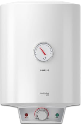 Havells Monza EC 10 L Storage Water Heater, Metallic Body, 2000 W, , Warranty: 7 Yr on Inn. Container; 4 Yr on Heating Element; 2 Yr Compre., (White)