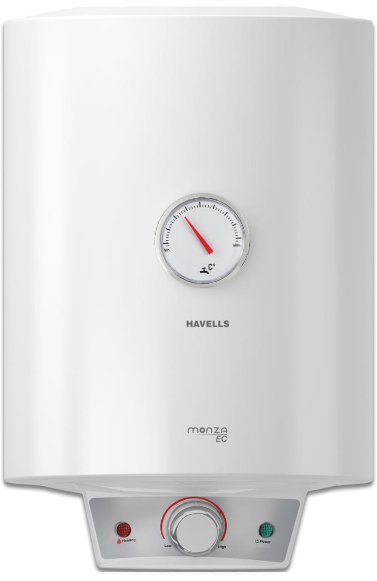 Havells Monza EC 10 L Storage Water Heater, Metallic Body, 2000 W, , Warranty: 7 Yr on Inn. Container; 4 Yr on Heating Element; 2 Yr Compre., (White)