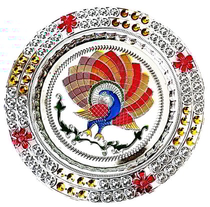 Omkar by R3 Inc. Multicolor Silver Gift Plate, Basket with Shagun Potli for Gifts Hampers | Fancy Hamper| Wedding Basket / Pouch for gift Packing (Pack of 3)