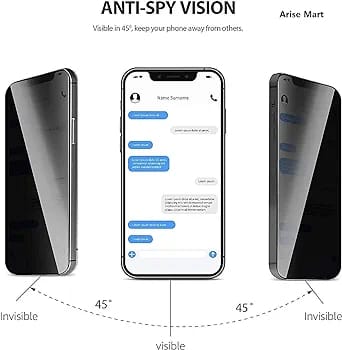 IPhone 14 Privacy Tempered Glass Screen Protector Compatible (Black) Edge To Edge Full Screen Coverage With Easy Installation Kit