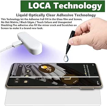 Tempered Glass Screen Protector Compatible for Google Pixel 7 Pro with (UV) Full Screen Coverage [Edge to Edge] Advanced Border-Less and Easy Installation Kit,(Transparent)