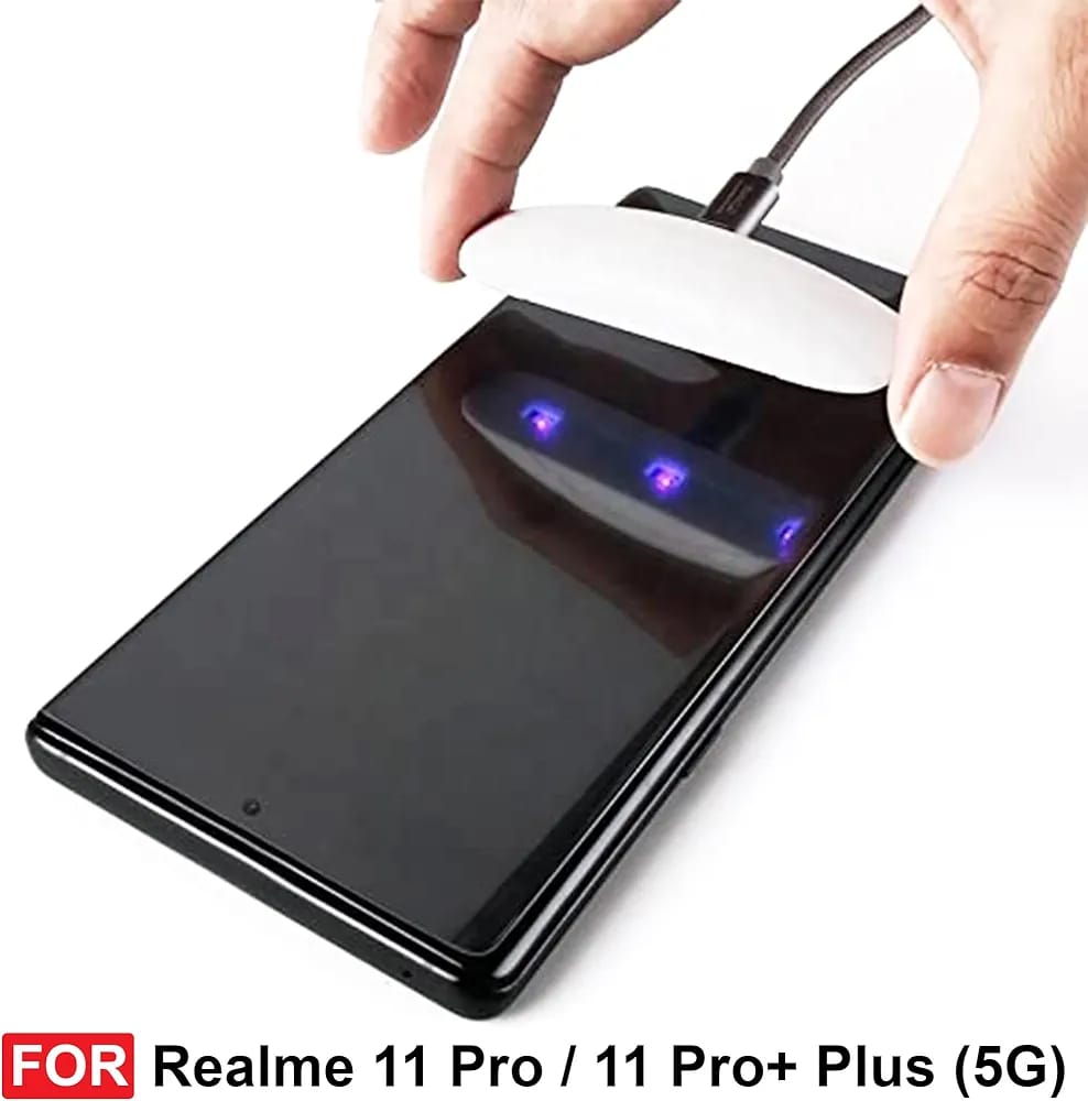 Realme 11 Pro/Realme 11 Pro+ Plus (5G) UV Tempered Glass | Screen Protector Full HD Quality UV Tempered Glass Edge to Edge Screen Coverage with Easy Installation Kit (Transparent)