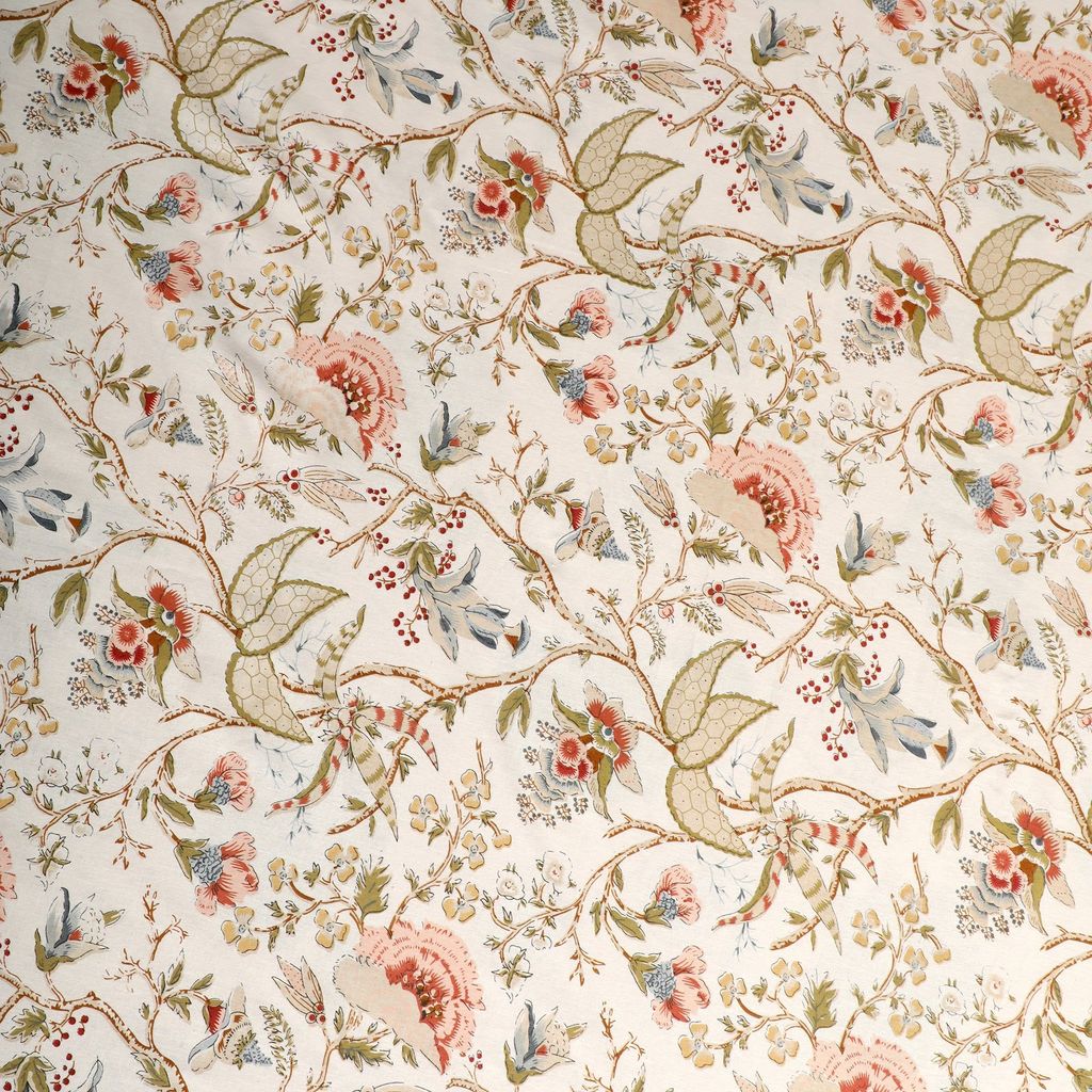 Ojas Fine Cotton Block Print King Dohar/ AC Comforter/ Blanket (Off White, Green & Orange)