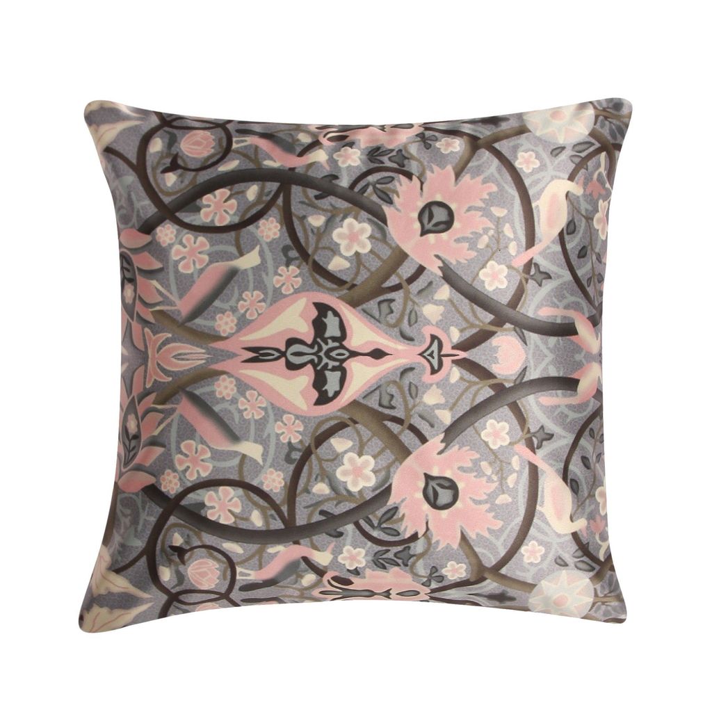 Olive Flower Crushed Velvet Cushion Cover (Colour: Bronze Size: 16 inch x 16 inch (40cm X 40cm))