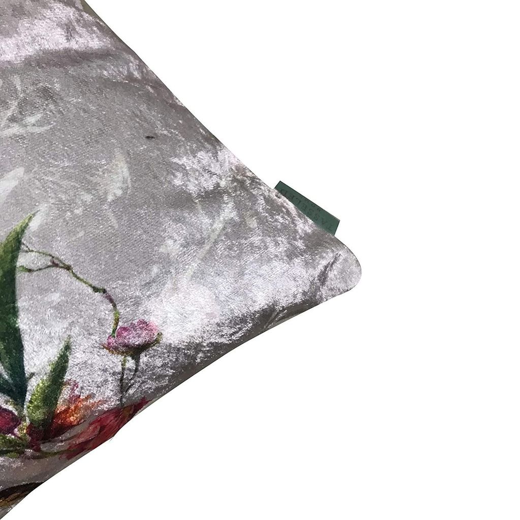 Emma Blossom Modern Chic Designer Floral Velvet Cushion Cover (Multicolour)