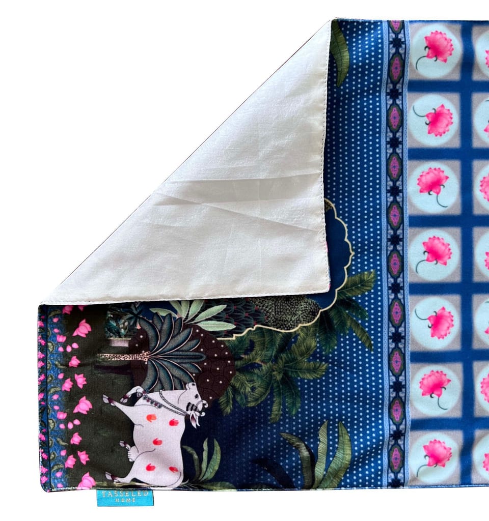 Pitchwai Lotus Table Runner (13in x 58in or 13in x 72in)