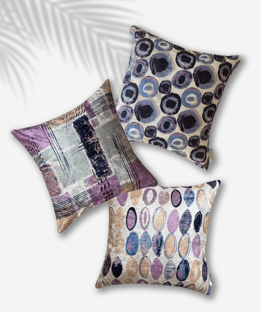 Watercolor Blues Modern Chic Designer Velvet Cushion Cover (Blue, 16x16in (40cm x 40cm))
