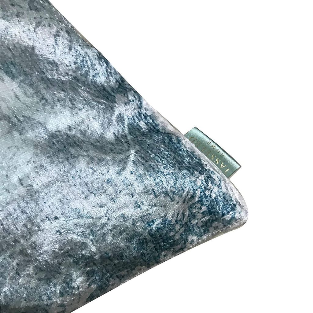 Love 4 Velvet Cushion Cover Set (Blue and White, 2-16 x 16 Inch, 2-18 x12 Inch)