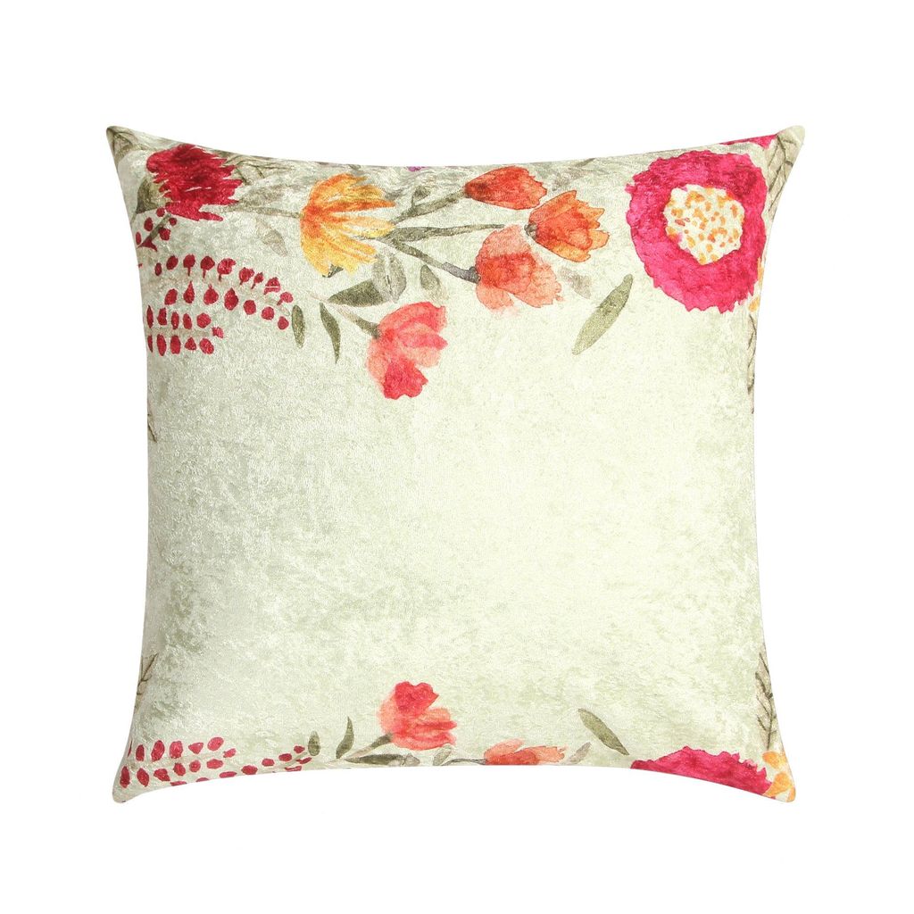 Happy Place Set of 6 Crushed Velvet Cushion Cover Set (Colour: Multicolour Size: 5 X16 inch x 16 inch + 1 x18inch x12inch)
