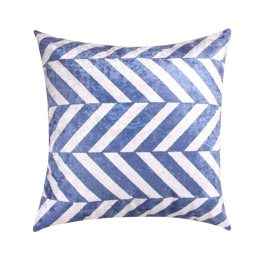 Delft 7 Fabric Cushion Cover Set (Blue and White, 6 -16 x 16 Inch, 1 -18 x12 Inch)