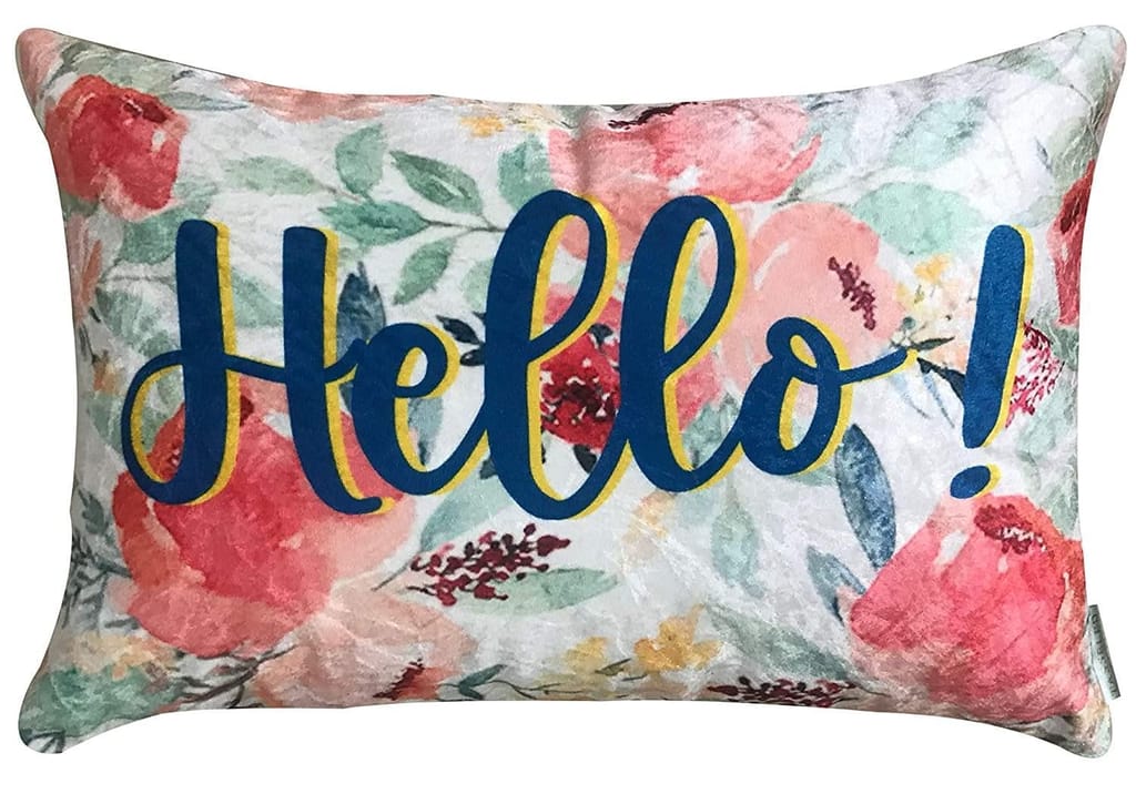 Hello Collection Velvet Cushion Cover (Multicolour, 2-16 in x 16in, 1-12 x 18 inch)