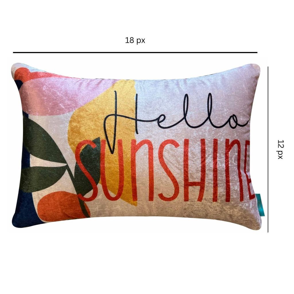 Sunshine Modern Chic Designer Velvet Cushion Cover 12x18 (Beige)