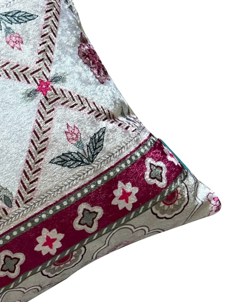 Chintz Lane Modern Chic Designer Velvet Cushion Cover (Red & Pink)