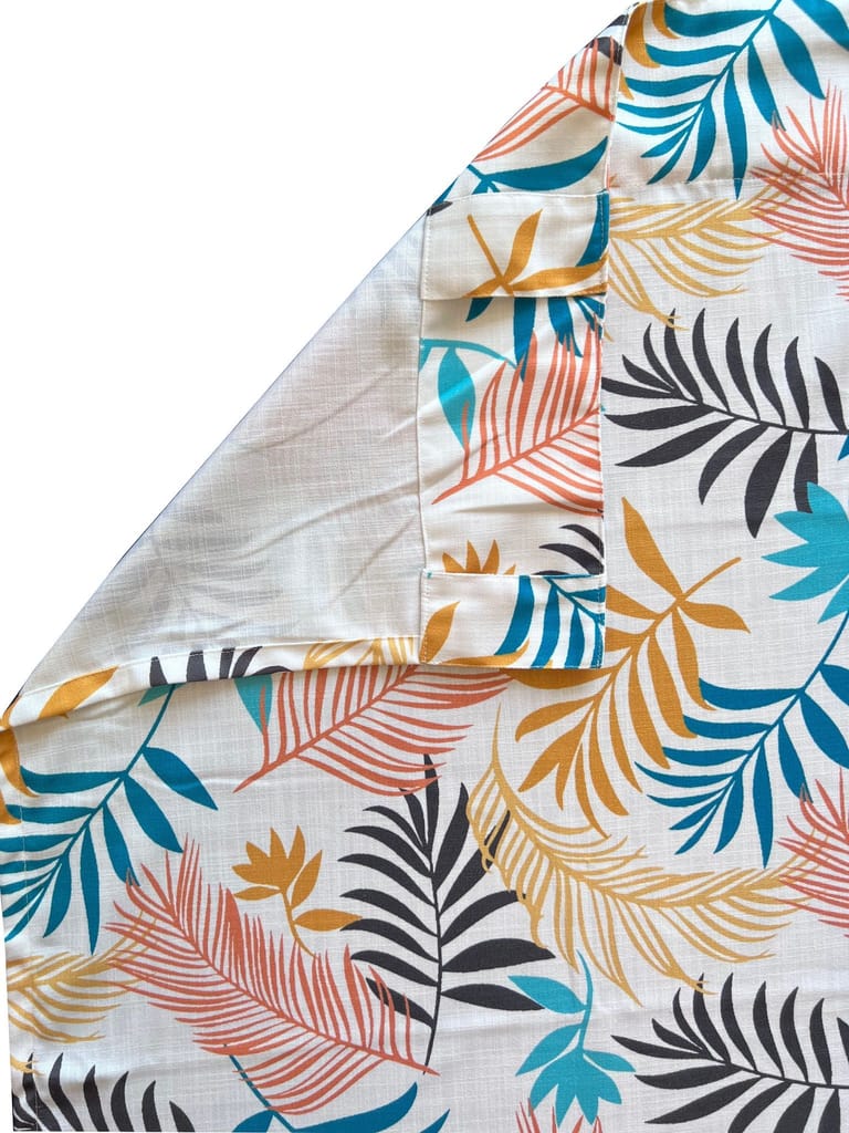 Falling Leaves Cotton 7 Feet Door Curtain (1 piece, 4ft width)