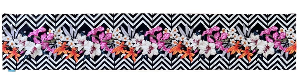 Chevron Flowers Table Runner (13in x 58in or 13in x 72in)