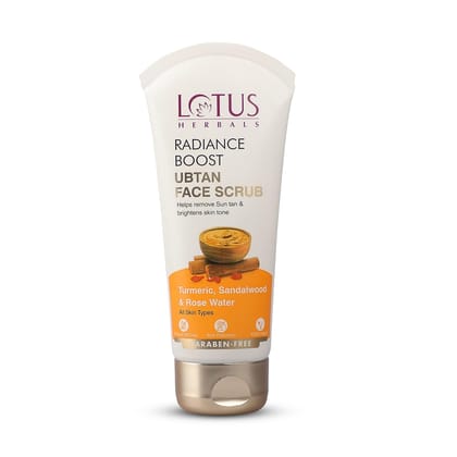 Lotus Herbals Radiance Boost Ubtan Face Wash | Turmeric, Sandalwood and Rose Water | Glowing Skin |Reducing Dark Spots | Paraben free |Mineral Oil Free| 100gm