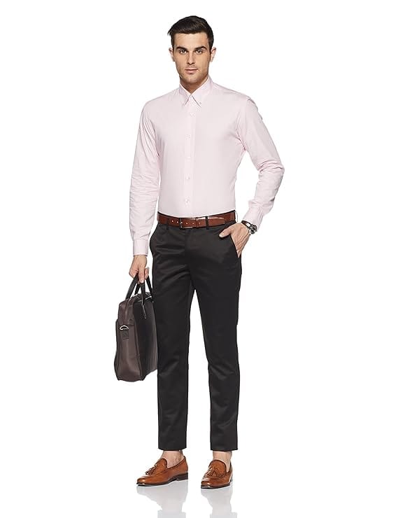 Peter England Men's Slim Fit Poly Cotton Trousers