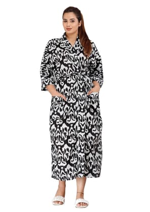 SHOOLIN Floral Pattern Kimono Robe Long Bathrobe For Women | 3/4 Sleeve And Calf Length Kimono For Women, Beach Wear