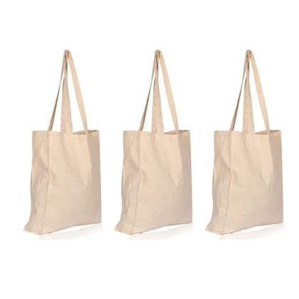 Shoolin 100% Cotton Grocery Tote Bag with Double Handle | Eco Friendly Washable Bag | Sturdy Cotton Bag with 15kgs Capacity