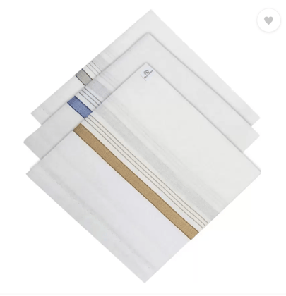 Handkerchiefs Hanky For Men - Pack of 3 ["White"] Handkerchief  (Pack of 3)