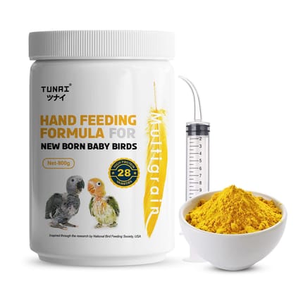 Tunai Multi Grain Hand Feeding Formula for All Baby Birds Comes with Feeding Syringe, 900g