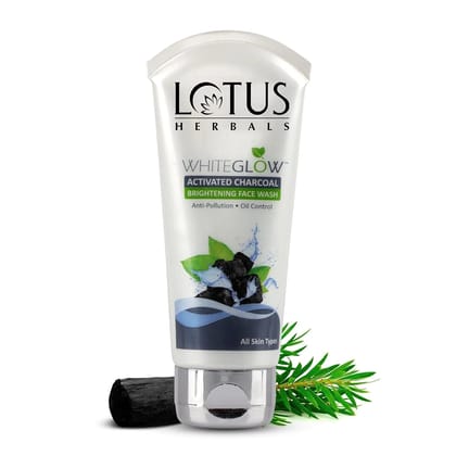 Lotus Herbals WHITEGLOW Activated Charcoal OIL CONTROL Anti-Pollution Brightening Facewash  100g