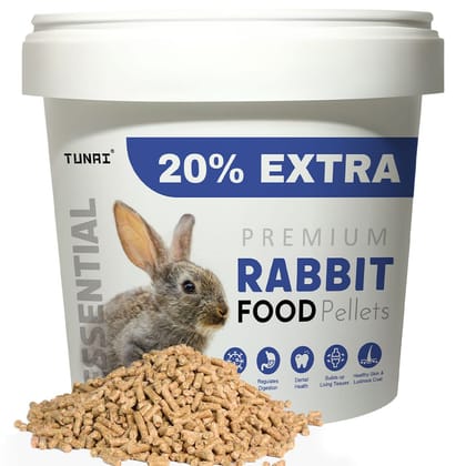 Tunai Rabbit Food |500g+20% Extra| Fortified with DHA Omega 3&6 and Vitamins for Better Skin Coat, and Easy Digestion