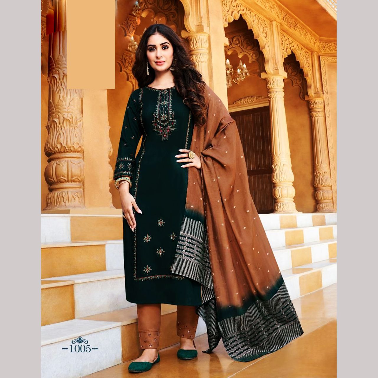 TALK BY FASHION Women Embroidered Silk Kurta with Pants & Dupatta