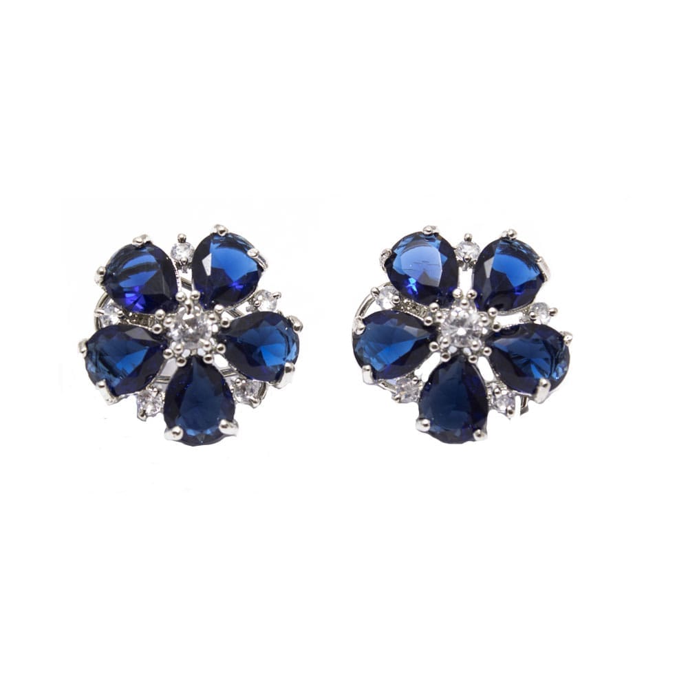 Ear stud | Ear stud for girls and women | Blue colour stud | Cz stone stud | Simple grace ful stud