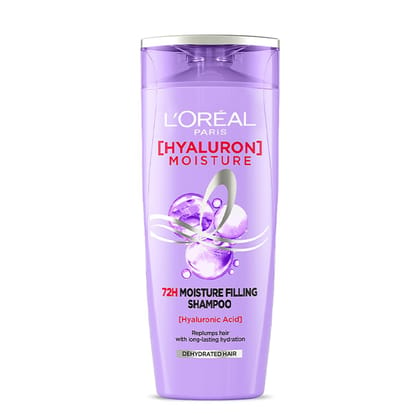 Loreal Paris Moisture Filling Shampoo, With Hyaluronic Acid, For Dry & Dehydrated Hair, Adds Shine & Bounce, Hyaluron Moisture 72H, 340ml