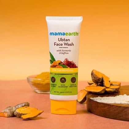 Mamaearth Ubtan Face Wash With Turmeric & Saffron For Tan Removal (100ml each) Pack of 2