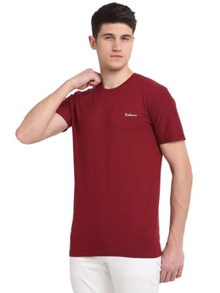 Rodamo  Men Maroon Solid Slim Fit T-shirt