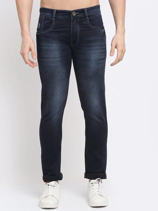 Rodamo  Men Blue Slim Fit Heavy Fade Stretchable Denim Jeans