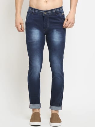Rodamo  Men Blue Slim Fit Heavy Fade Stretchable Jeans