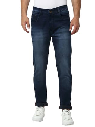 Rodamo  Men Navy Blue Slim Fit Mid-Rise Clean Look Jeans