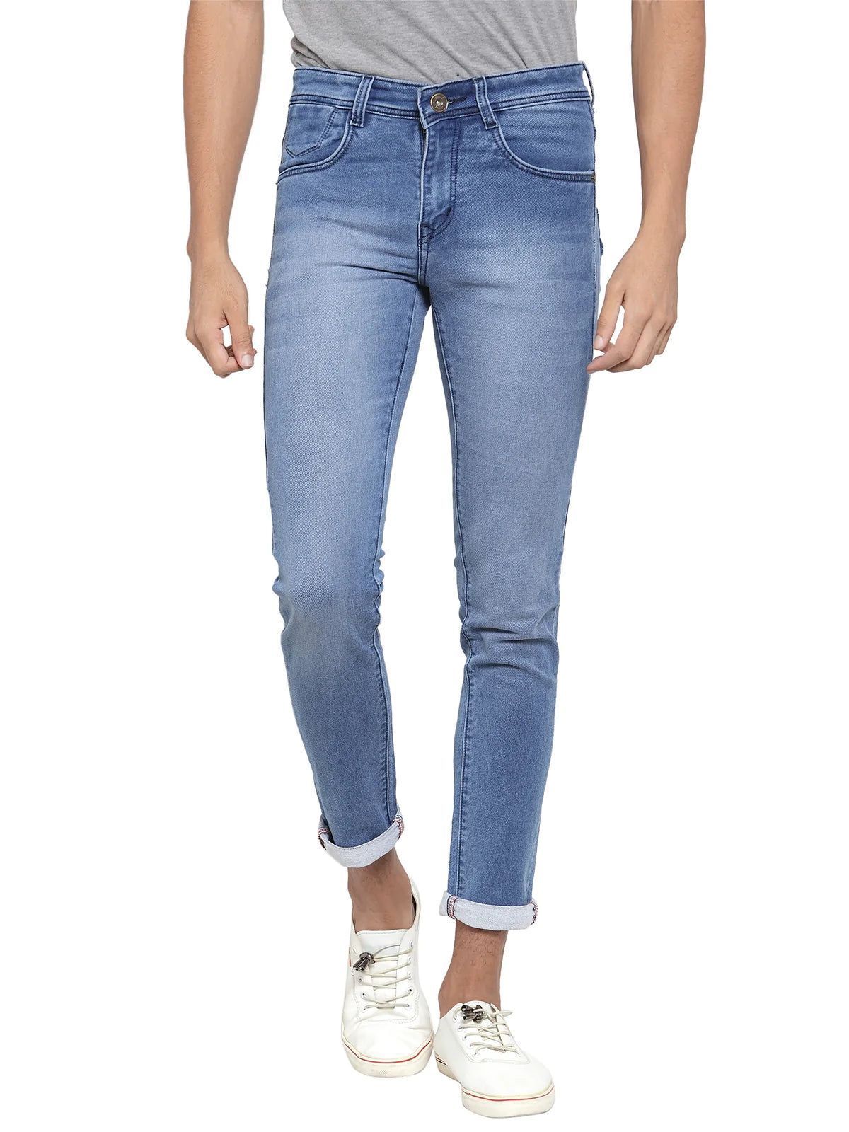 Rodamo  Men Blue Slim Fit Mid-Rise Clean Look Stretchable Jeans
