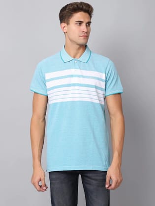 Rodamo  Men Multicoloured  tumbleweed Striped Polo Collar Slim Fit T-shirt