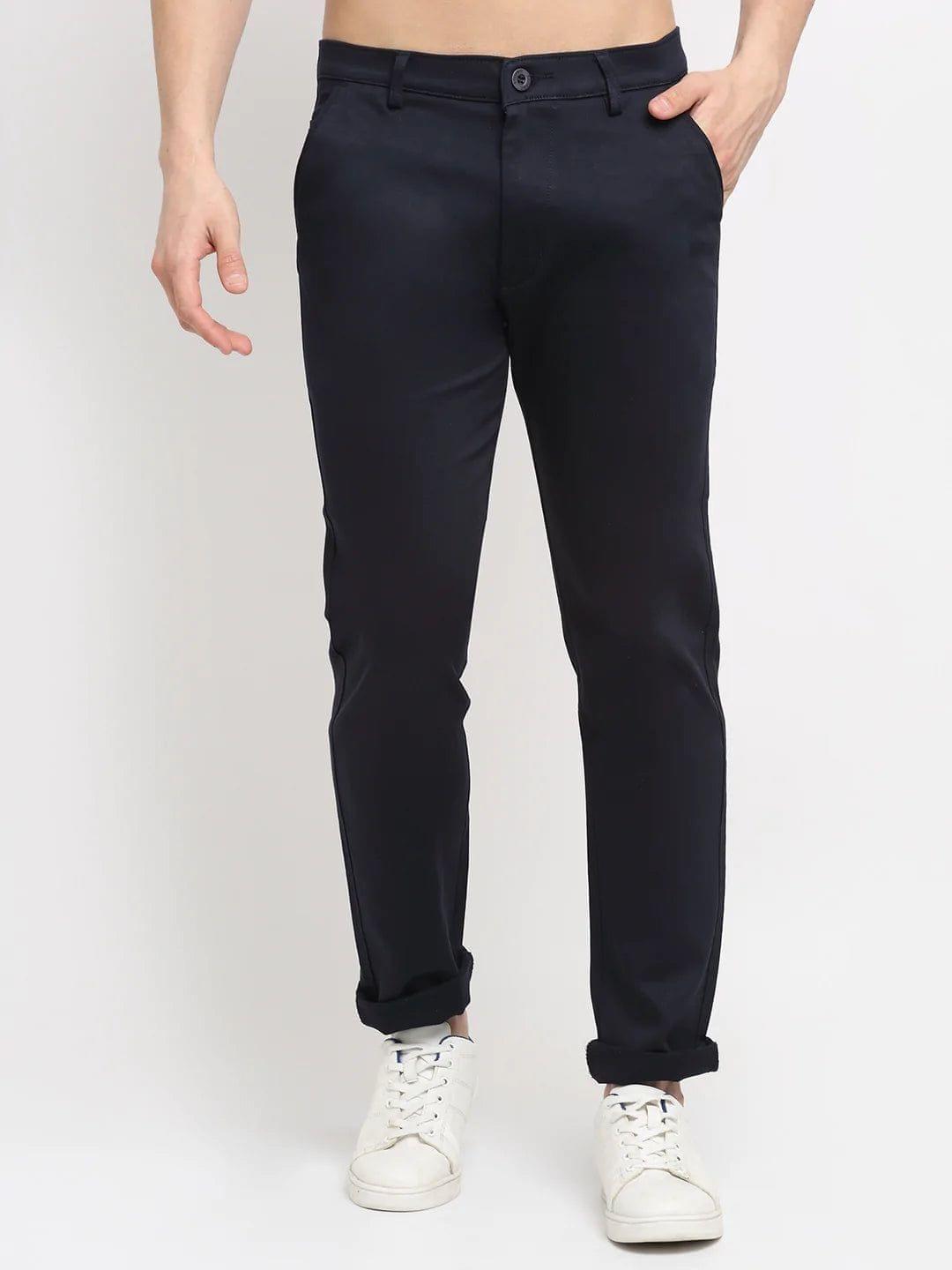 Buy Men Cream Slim Fit Solid Casual Trousers Online - 743345 | Allen Solly