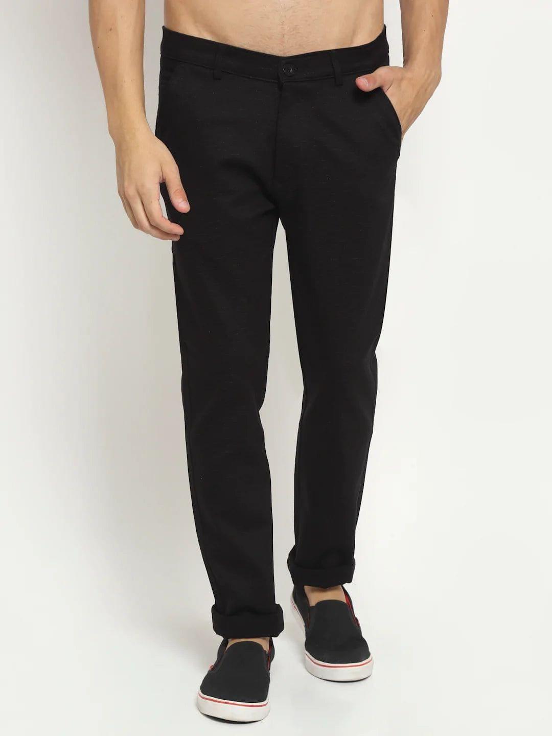 Rodamo  Men Black Slim Fit Chinos Trousers