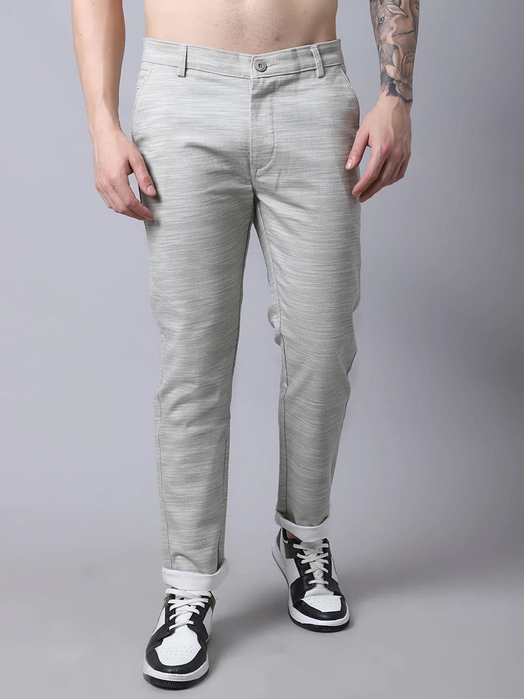 Rodamo Men Grey Slim Fit Trousers