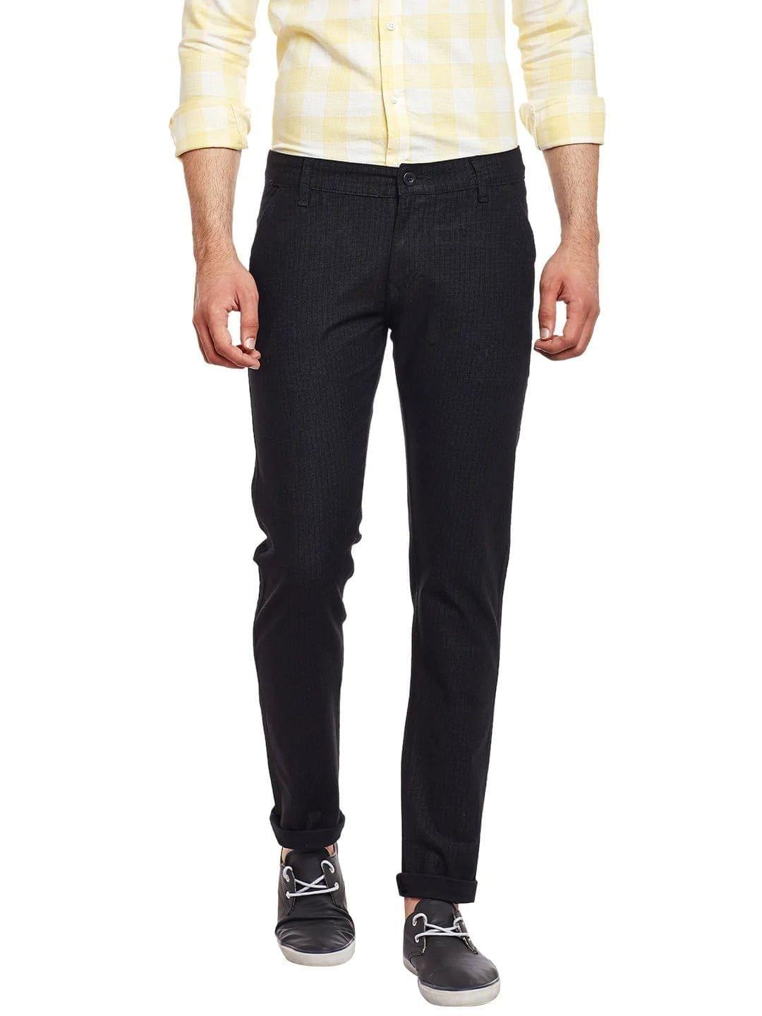 Rodamo  Men Black Slim Fit Trousers