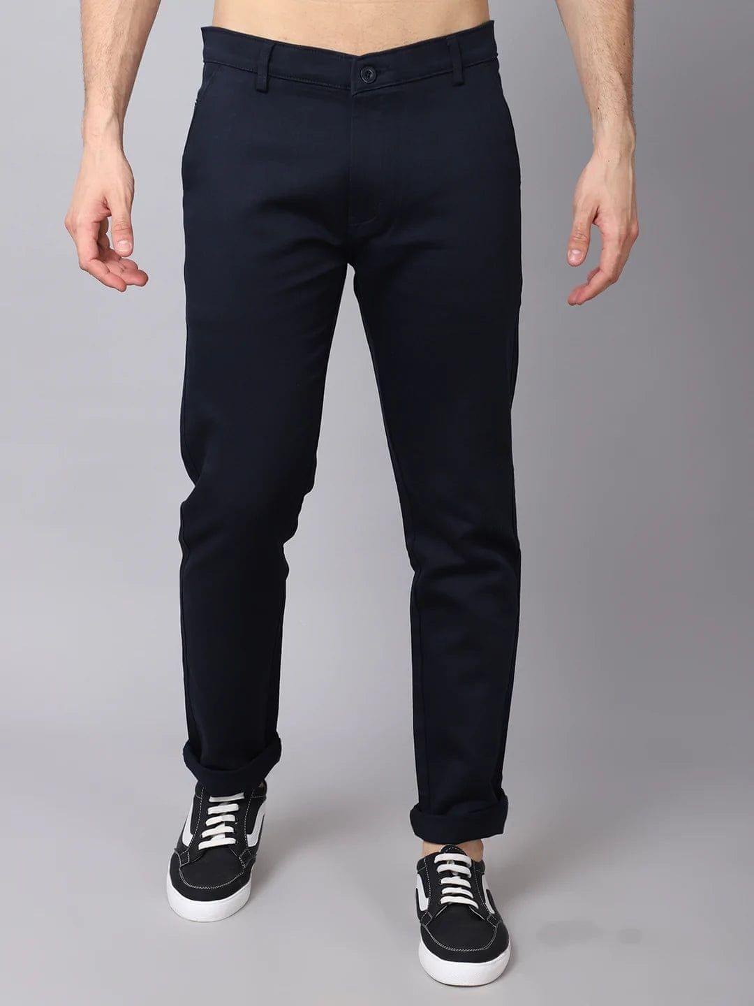 Rodamo  Men Blue Slim Fit Trousers