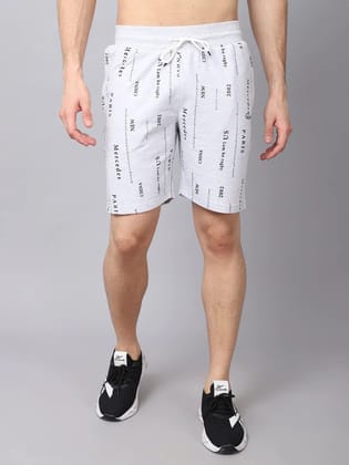Rodamo  Men Grey Printed Slim Fit Shorts