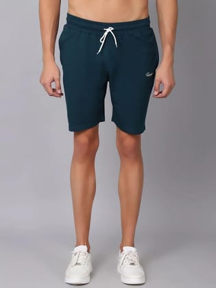 Rodamo  Men Teal Slim Fit Sports Shorts